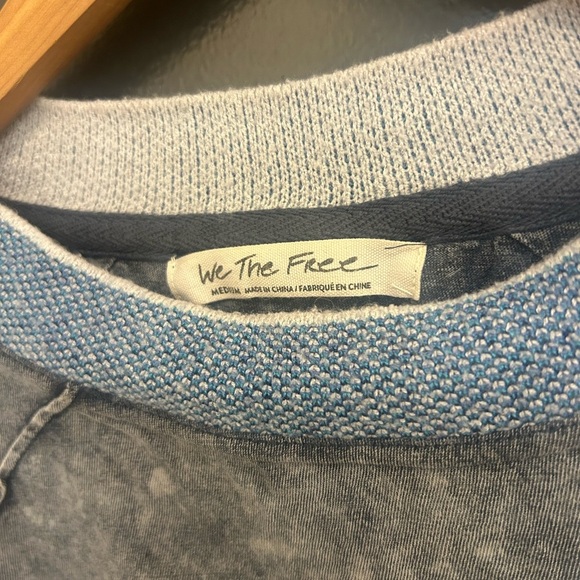 We The Free Gray and Blue Patchwork Top - Picture 9 of 15